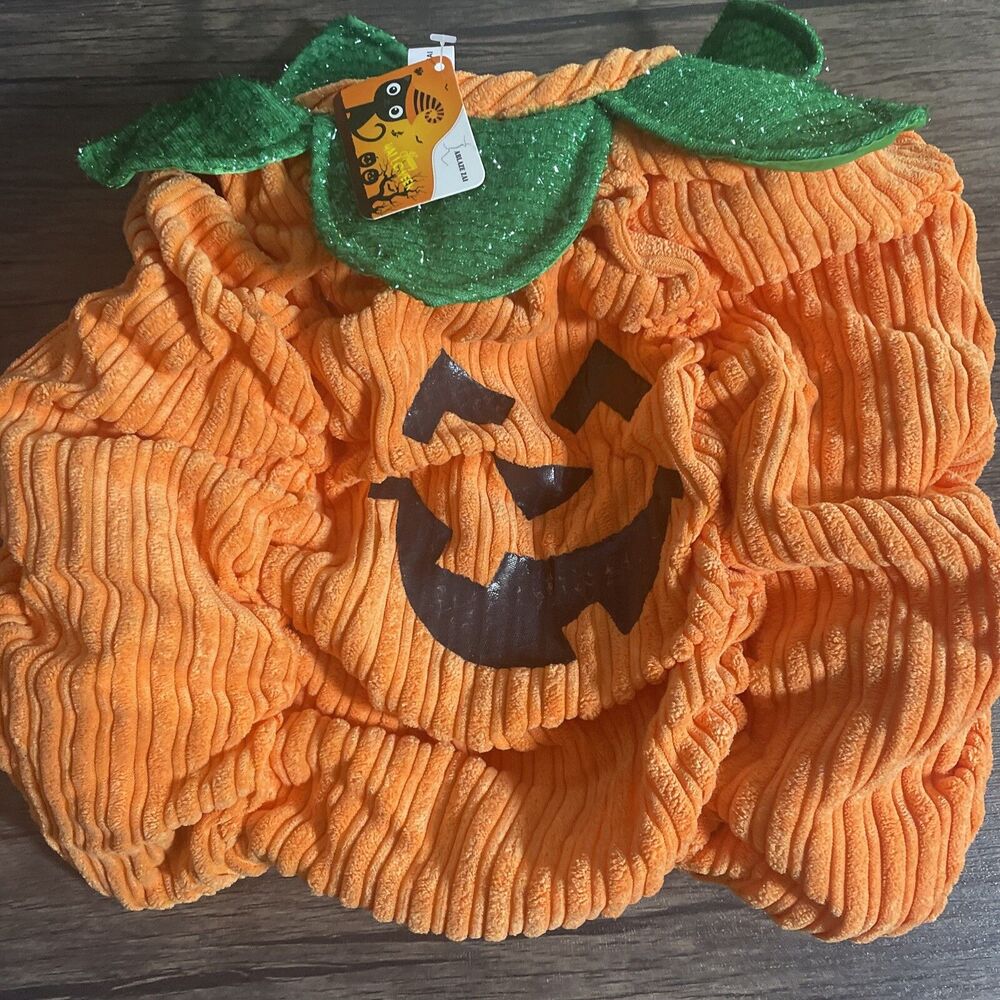 Dog Pumpkin Jack o lantern Costume Size L New Tags